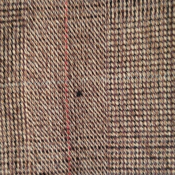 SAG HARBOR 1990s Brown Plaid Midrise Poplin Flat Front Dress Pants - Picture 9 of 12